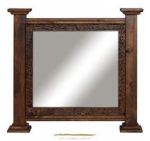 wooden mirror,  espejo de mardera rustica
