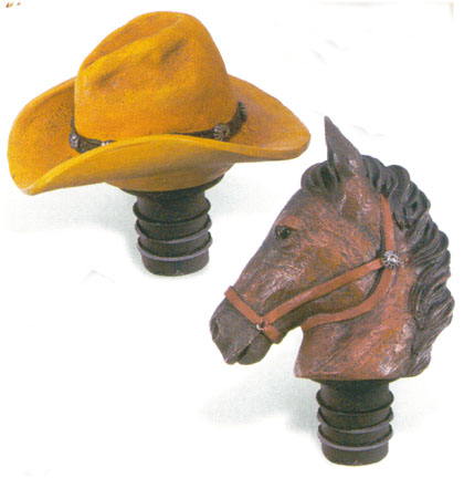 Figi coyboy hat and horse head cork stoppers