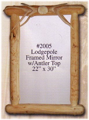 High Country Lodgepole Mirror w/Antler Top