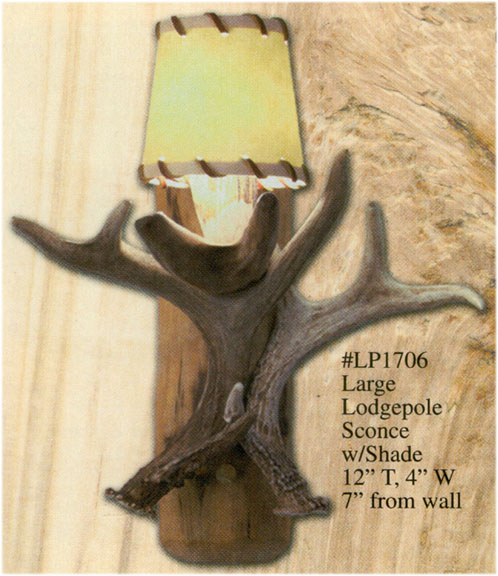 High Country Large Lodgepole Sconce w/ Shade