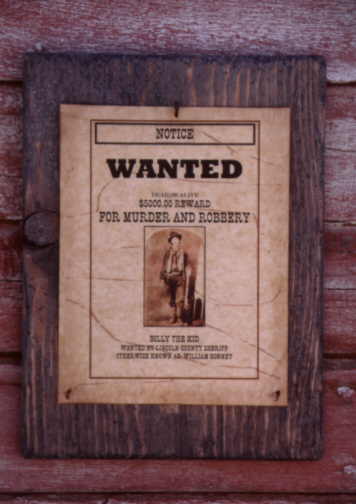 billy the kid wanted poster. Western Wanted Poster with